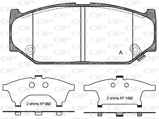 OPEN PARTS Комплект тормозных колодок, дисковый тормоз BPA1381.12